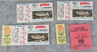1971 Phillies v.  Dodgers Opening Day in Phila Baseball Program TICKETS & RECEIPT 4