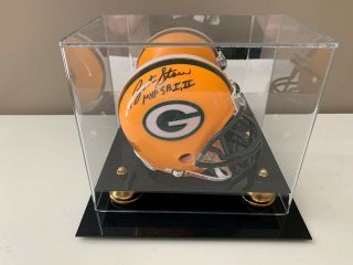 Bart Starr Autographed Green Bay Packers Mini Helmet W/inscription And Case