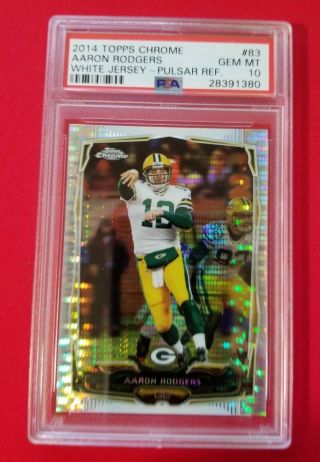 Aaron Rodgers 2014 Topps Chrome Pulsar Refractor Psa 10 Gmt Packers