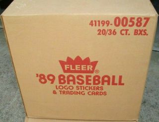 1989 Fleer Wax Box Case (20 Boxes) Early Code 83562 W/ Billy Ripken Error