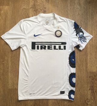 Inter Milan 2010 2011 White Away Dragon Jersey Small 100 Authentic