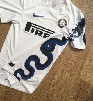 Inter Milan 2010 2011 White Away Dragon Jersey Small 100 Authentic 6