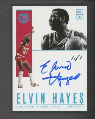 2018 - 19 Panini Encased Scripted Elvin Hayes Rockets Auto 1/1
