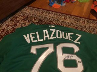 Hector Velazquez Boston Red Sox Game Worn 2017 St.  Patrick 