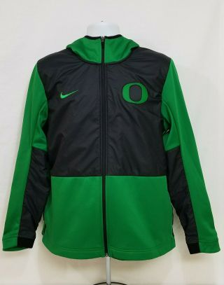 Oregon Ducks Football Team Issued Nike Dri - Fit Zip Up Jacket With Hood Men 