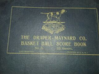 Antique 1920s D&M Sporting Goods Basket Ball Score Book Draper Maynard 2