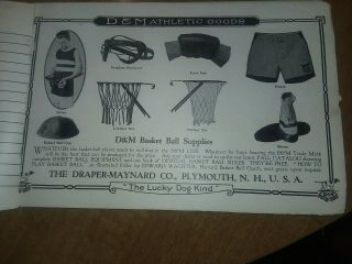 Antique 1920s D&M Sporting Goods Basket Ball Score Book Draper Maynard 6