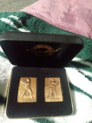 Cal Ripken Jr And Lou Gehrig Bronze Mini Card Set 1852 Of 2500.