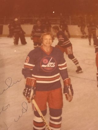 Wha Winnipeg Jets Bobby Hull Autographed Pic 4/2/1977 Birmingham Bulls
