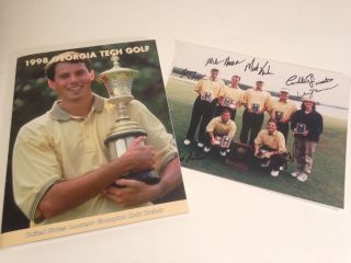 1998 Georgia Tech Team 8x10 Signed Golf Photo & Media Guide M.  Kuchar Masters