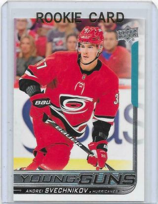2018 - 19 Ud Upper Deck Andrei Svechnikov Young Guns Rc Rookie Card Hurricanes