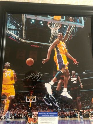Autographed Kobe Bryant 16x20 Photo Framed Full Signature Psa Certified Signed