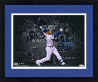 Framed Justin Turner Los Angeles Dodgers Signed 11 " X 14 " Spotlight Photo