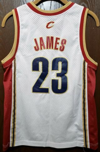 Nike White LeBron James Cleveland Cavaliers Basketball Jersey Youth M STITCHED 2