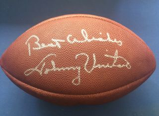 Baltimore Colts Legend,  Johnny Unitas Autographed,  Signed Nfl Football Hofer