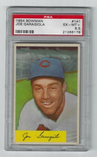 1954 Bowman Baseball Card Joe Garagiola 141 Chicago Cubs Psa Graded Ex - Mt,  6.  5