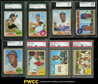 1968 Topps Mid - Grade Complete Set Mantle Mays Clemente Bench Ryan Rc,  Psa (pwcc)