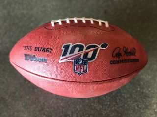 Official Leather 100 Year Nfl Game Football By Wilson (signed By Roger Goodell)