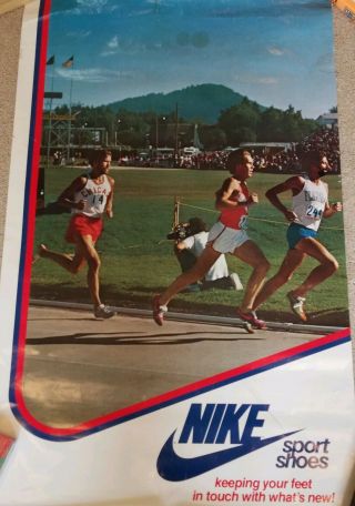 Vintage 1976 Nike Sport Shoes Running Poster Print Ad Track Cross Country
