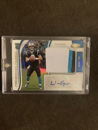 2019 Panini Certified Will Grier Freshman Fabric 3 Color Patch Auto 261/299