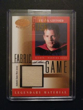 2001 Frank Gifford Leaf Certified Fabric Of The Game (gold Rush)