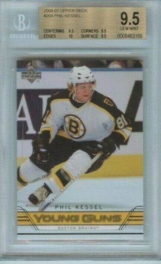 06 - 07 Upper Deck Young Guns Phil Kessel Rookie Bgs 9.  5 3x9.  5,  1x10 Awesome
