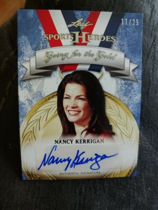 2013 Nancy Kerrigan Leaf Sports Heroes Going For The Silver /25 Auto Autograph