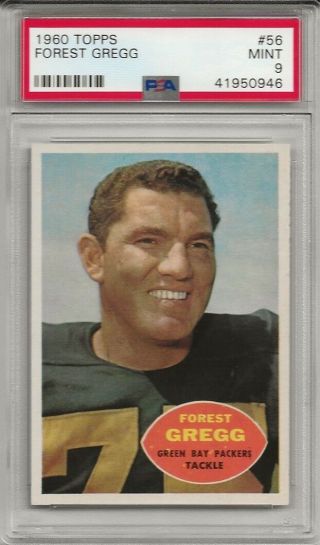 1960 Topps Football 56 Forest Gregg Green Bay Packers Forrest Rookie Psa 9