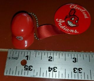 1960s Cleveland Indians Helmet Ribbon Pin Chief Wahoo