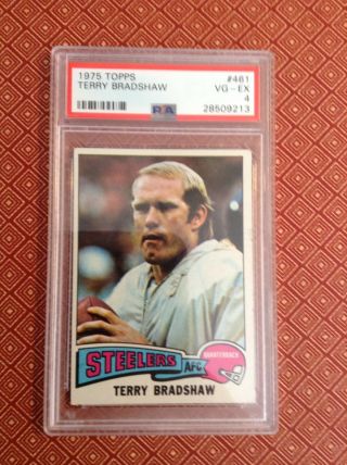1975 Topps Terry Bradshaw Pittsburgh Steelers 461 Football Card Psa 4