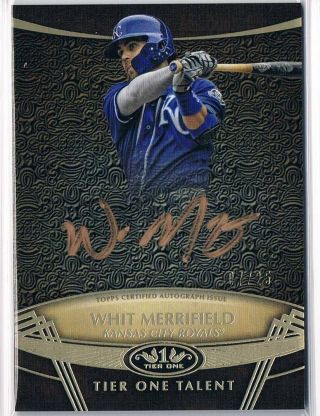 2019 Topps Tier One Whit Merrifield Copper Ink Auto Autograph /25