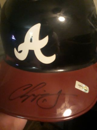 Chipper Jones Signed Autograph Atlanta Braves Full Size Helmet Mlb Fj 463254