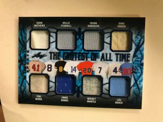 Mickey Mantle Banks Berra Snider 2019 Leaf In The Game Itg Jersey 29/30