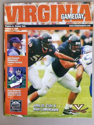 October 2,  1999 Virgina Gameday Football Program - - Uva Vs.  Virginia Tech