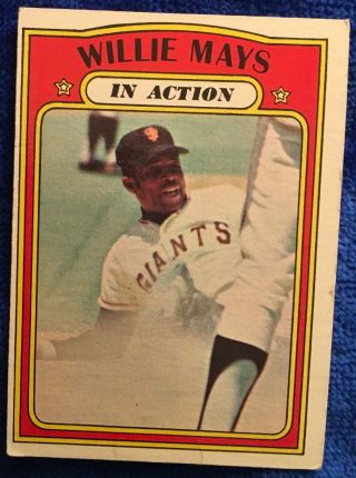 1972 Topps 72 - Willie Mays In Action - San Francisco Giants