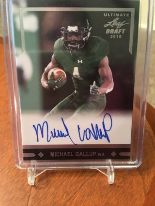 Michael Gallup Rc 2018 Leaf Ultimate Draft Rookie Signatures Auto Sp Cowboys