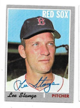 Lee Stange 1970 Topps Autographed Signed 447 Red Sox Deceased