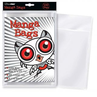 Ultra Pro Manga Size 6 X 7 - 5/8 " Comic Bags (100 Count Pack),  Small,  Clear