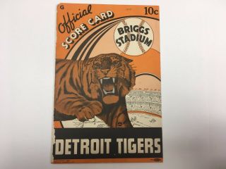 Detroit Tigers Mlb Program Vs York 1938 Scorecard Filled In Very Rare