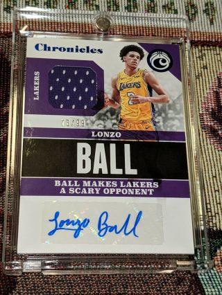 2018 Chronicles Lonzo Ball Autograph Material 76/99
