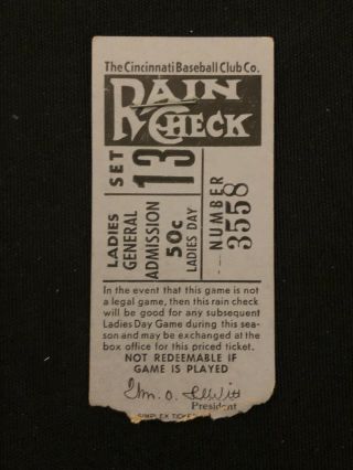 Aug 1963 Cincinnati Reds Crosley Field Ticket Stub Pete Rose Rookie Ladies Day