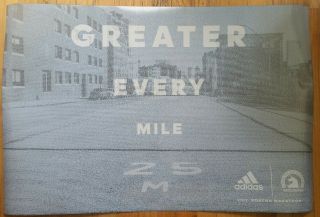 2017 Boston Marathon Official Adidas Running Poster " Greater Every Mile "