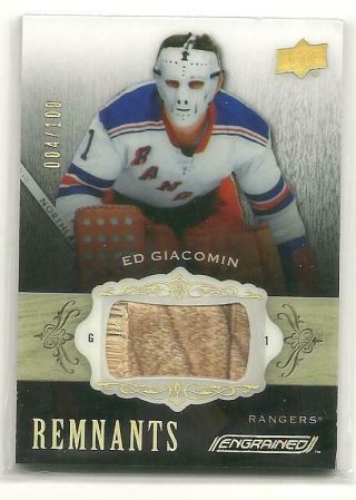 Ed Giacomin 2018 - 19 Ud Engrained Remnants Stick 004/100 York Rangers
