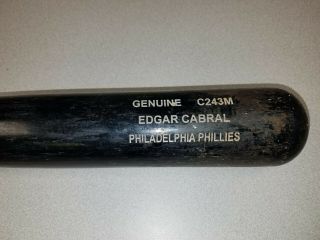 EDGAR CABRAL PHILADELPHIA PHILLIES GAME BAT MLB ROOKIE CATCHER 3