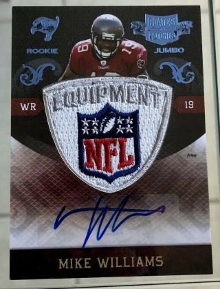 2010 Mike Williams Plates & Patches Nfl Shield Logo Auto Rookie 1/1 One Of One