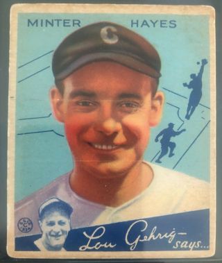 1934 Goudey,  63,  Minter Hayes,  Chicago White Sox,  Psa Worthy Card
