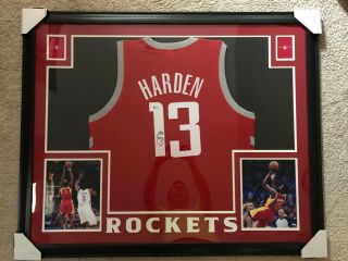 James Harden Autographed Signed Houston Rockets Custom Framed Jersey Beckett