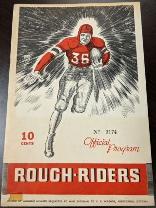 1941 Ottawa Rough Riders Official Program Vs Toronto Argonauts Vg 51221