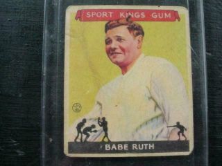 NobleSpirit 1933 Goudey Sport Kings Gum Babe Ruth Card 2