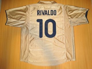 Rare Barcelona 10 Rivaldo Shirt Xxl Jersey Camiseta 2001 2003 Away
